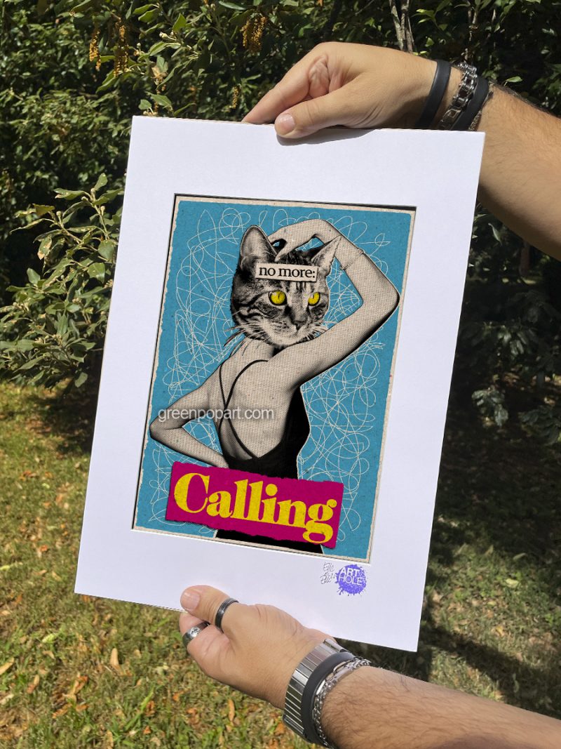 Cat-Calling - Original Pop-Art printed on 100% recycled paper. Vintage, Feminist, Provocative