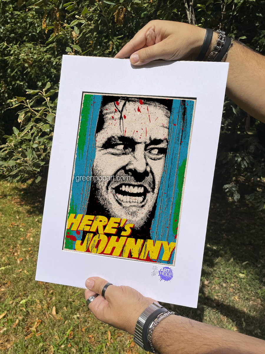 Here's Johnny - Original Pop-Art printed on 100% recycled paper. Cult Movie, Shining