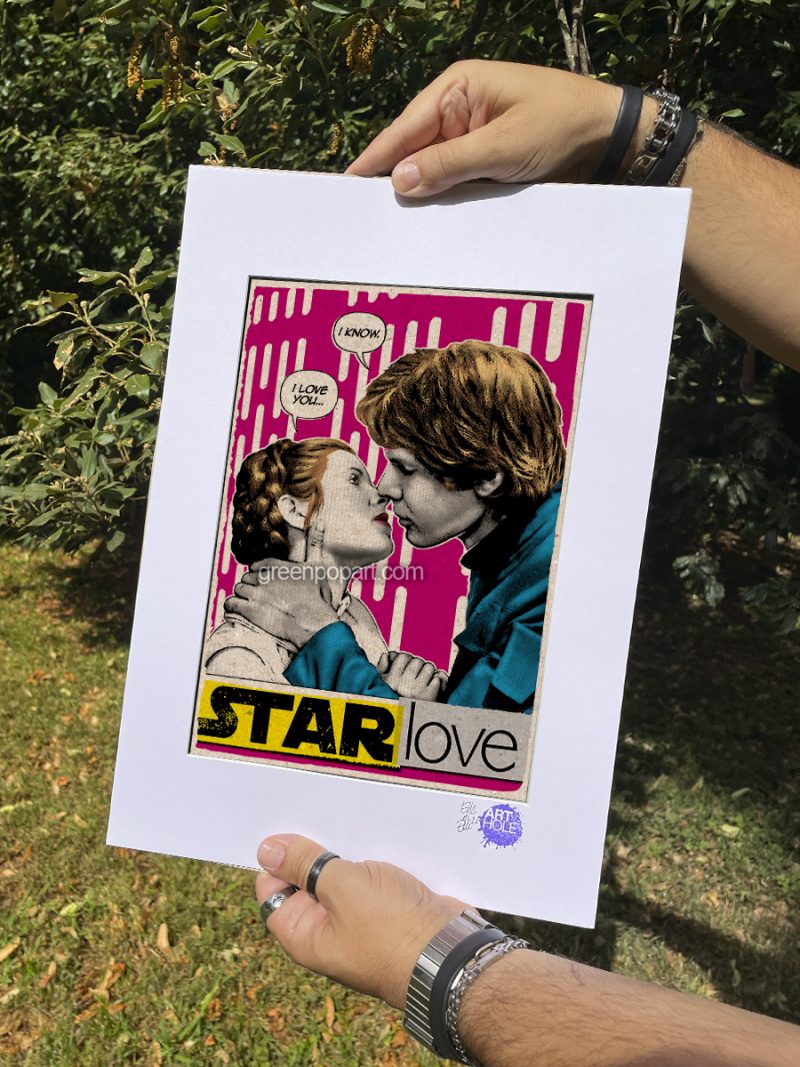 Star Love - Original Pop-Art printed on 100% recycled paper. Cult Movie, Sci-Fi