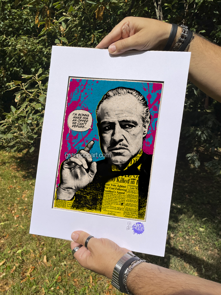 An Offer You Can't Refuse - Original Pop-Art printed on 100% recycled paper. Cult Movie, Godfather, Don Vito Corleone