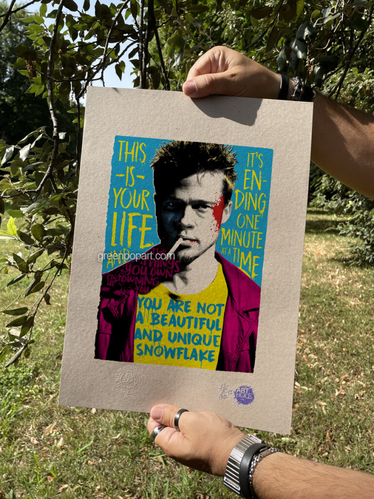 You're Not a Beautiful Snowflake - Original Pop-Art printed on 100% recycled paper. Cult Movie, Fight Club, Tyler Durden