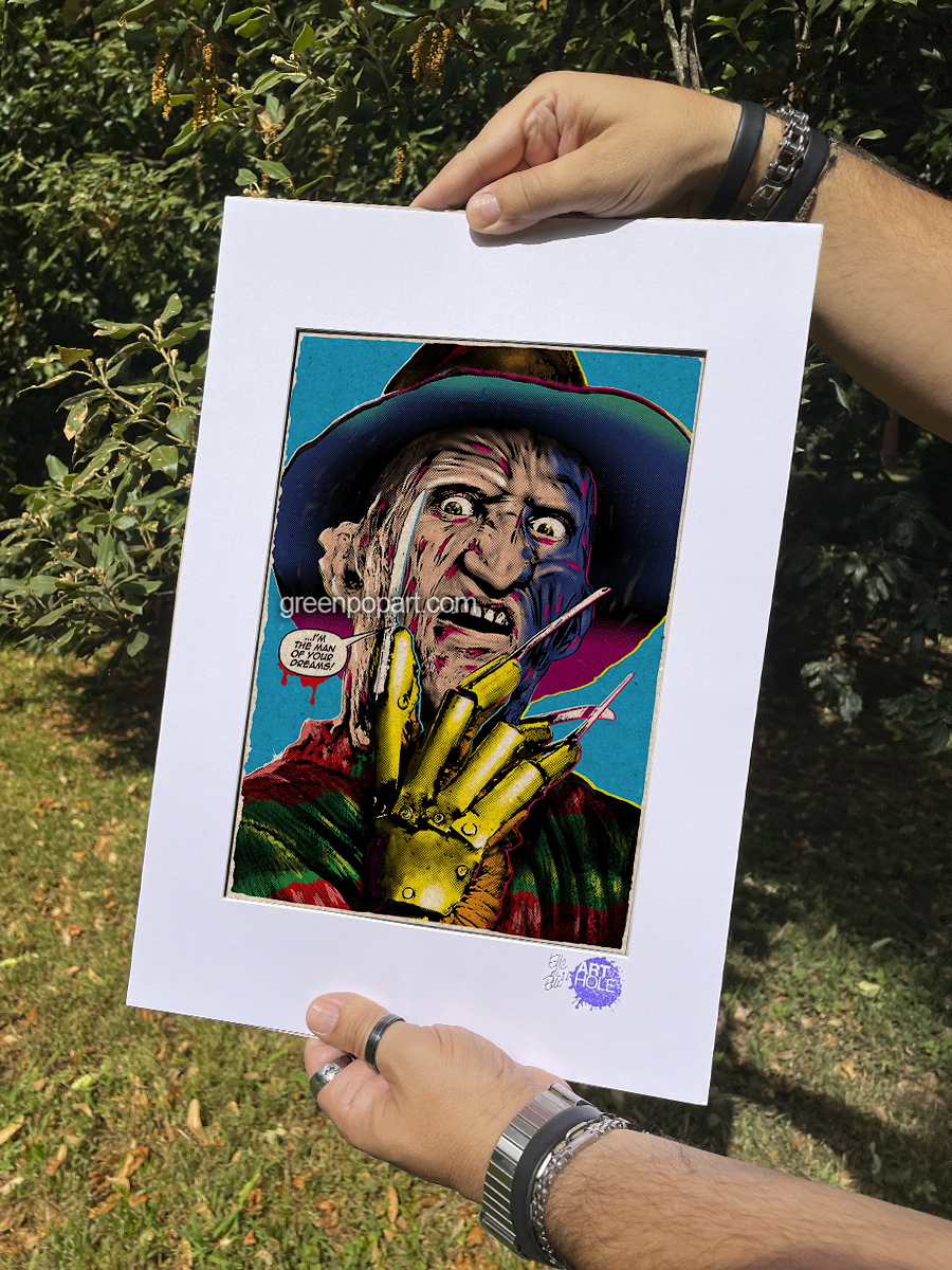 I'm The Man Of Your Dreams - Original Pop-Art printed on 100% recycled paper. Cult Movie, 80s, Freddy Krueger, Nightmare, Horror
