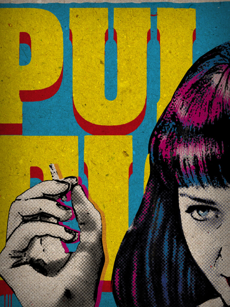 Mia Wallace - Original Pop-Art printed on 100% recycled paper. Cult Movie, 90s, Pulp Fiction, Tarantino, Uma Thurman