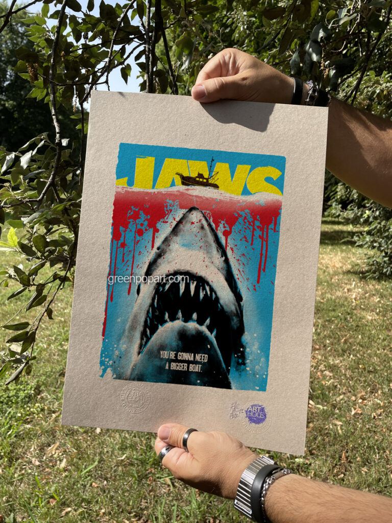 You're Gonna Need a Bigger Boat - Original Pop-Art printed on 100% recycled paper. Cult Movie, 70s, 80s, Jaws, Spielberg