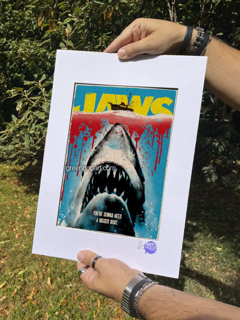 You're Gonna Need a Bigger Boat - Original Pop-Art printed on 100% recycled paper. Cult Movie, 70s, 80s, Jaws, Spielberg