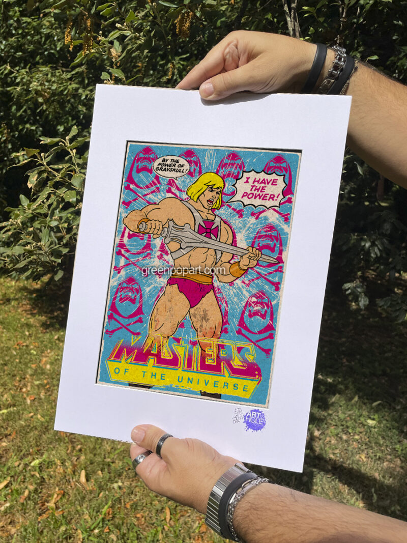i Have the Power - Original Pop-Art printed on 100% recycled paper. Cult Tv Series, Toys, He-Man, Masters of the Universe, Skeletor, Grayskull
