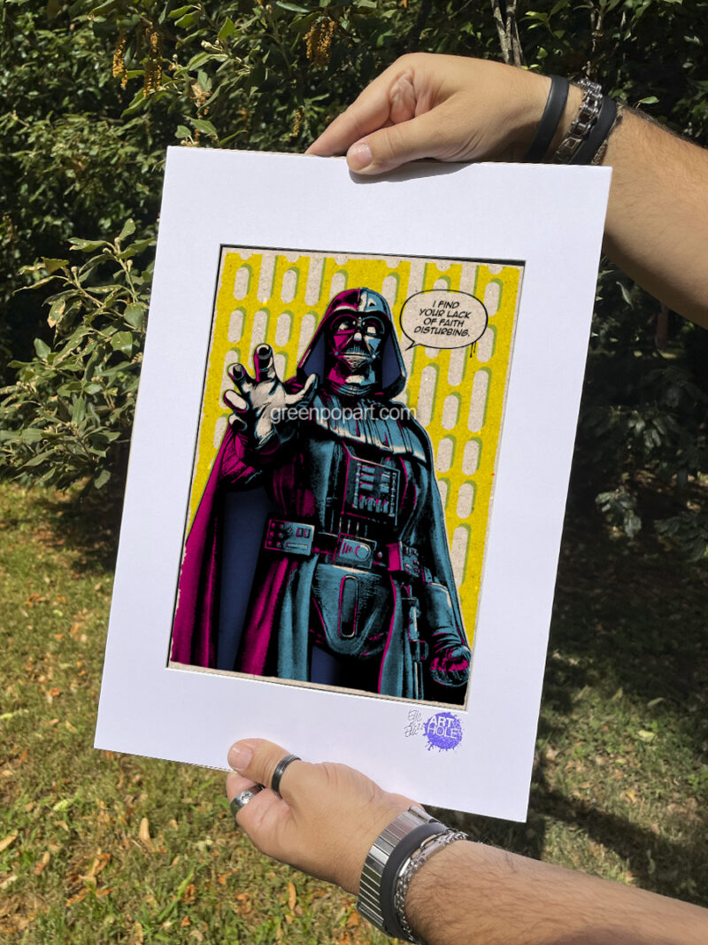 Vader - Original Pop-Art printed on 100% recycled paper. Cult Sci-Fi Villain, 80s, 70s, Darth Vader, Star Wars