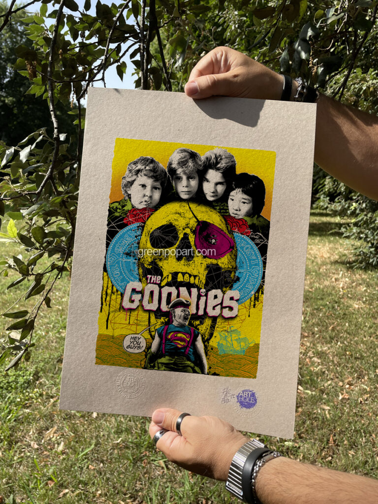 The Goonies - Original Pop-Art printed on 100% recycled paper. Cult Movie, 80s, Steven Spielberg, Fantasy