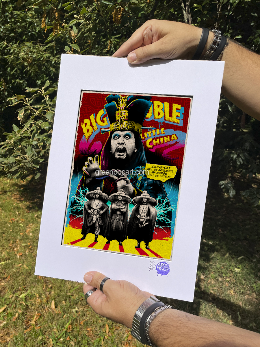 Big Trouble in Little China - Original Pop-Art printed on 100% recycled paper. Cult Movie, 80s, Kurt Russell, John Carpenter, David Lo Pan