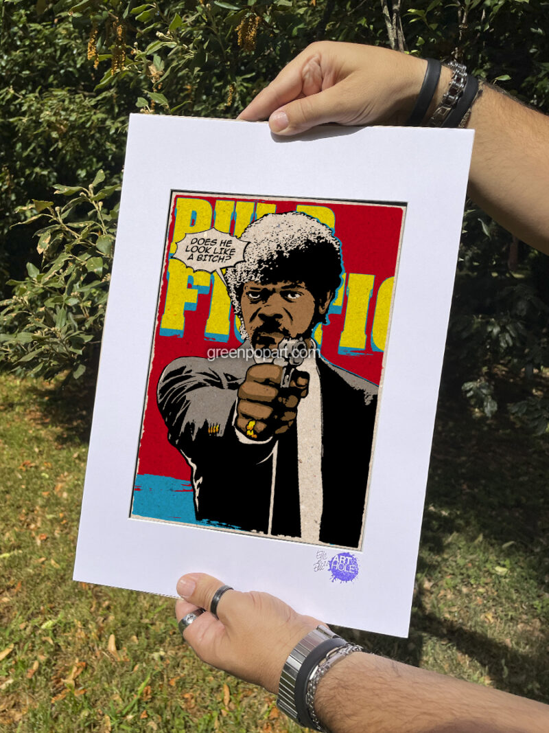 Jules from Pulp Fiction - Original Pop-Art printed on 100% recycled paper. 90s Cult Movie, Quentin Tarantino, Samuel L. Jackson