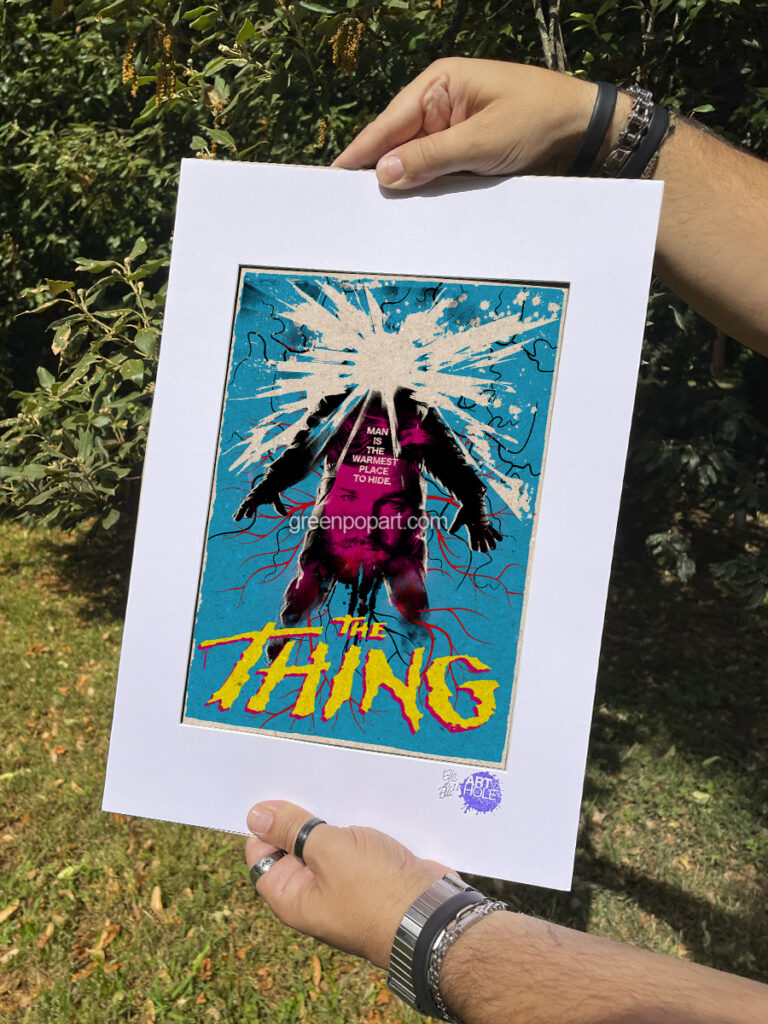 The Thing La Cosa - Original Pop-Art printed on 100% recycled paper. Cult Movie, 80s, Horror, Kurt Russell, John Carpenter