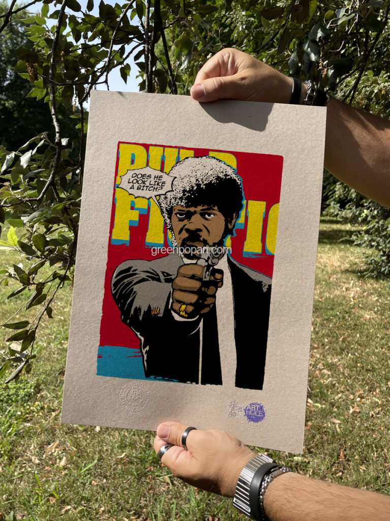 Jules from Pulp Fiction - Original Pop-Art printed on 100% recycled paper. 90s Cult Movie, Quentin Tarantino, Samuel L. Jackson