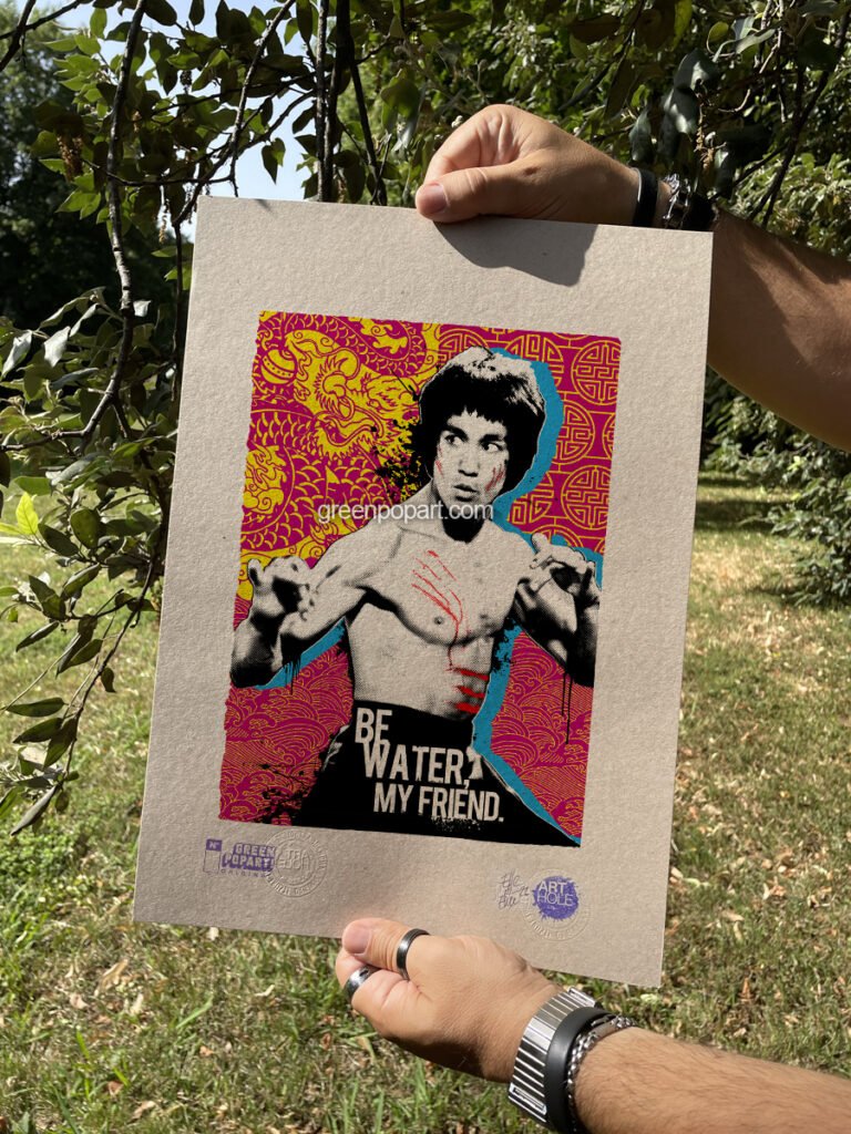 Enter the Dragon - Original Pop-Art printed on 100% recycled paper. 70s Cult Movie, Bruce Lee, Jeet Kune Do, Martial Arts