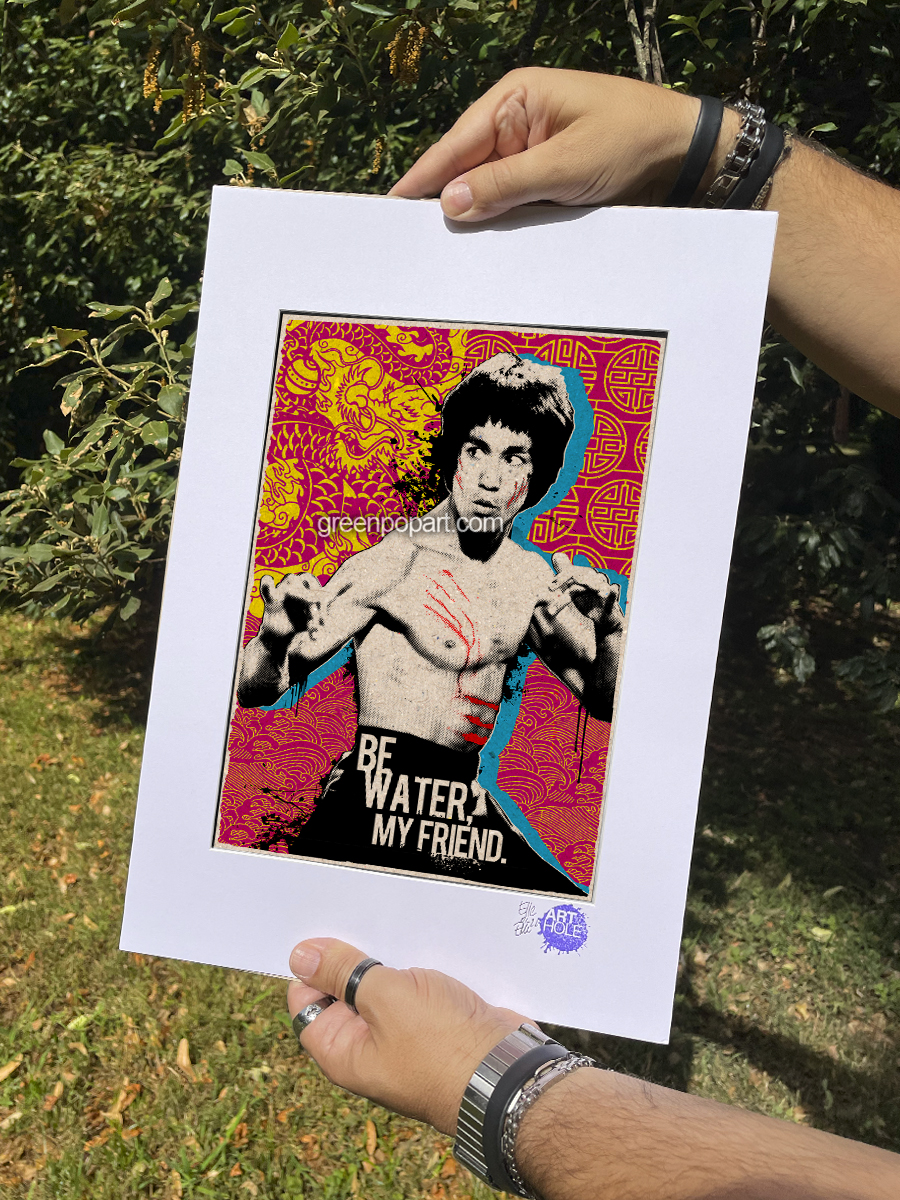 Enter the Dragon - Original Pop-Art printed on 100% recycled paper. 70s Cult Movie, Bruce Lee, Jeet Kune Do, Martial Arts