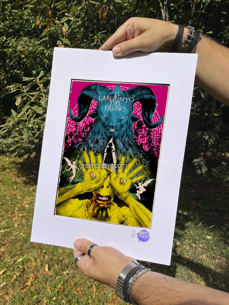 Faun from Pan's Labyrinth - Original Pop-Art printed on 100% recycled paper. 2000s, Guillermo del Toro, Horror, Pale Man